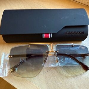 Carrera Gold / blue aviator Sunglasses brand new